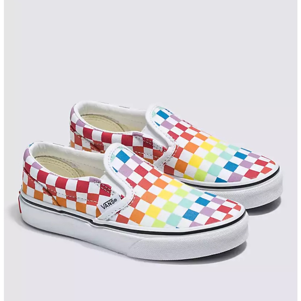 Vans rainbow checkerboard shoes